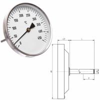 Teplomery / Teplomery Špeciálne - analógové - TR 100 (0/450°C) 160mm - teplomer technický rovný